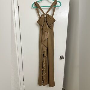 Gold Shimmer Cache Maxi dress